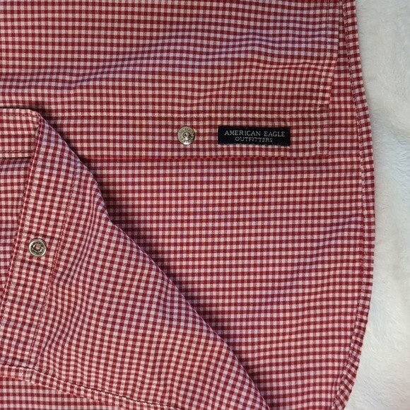 American Eagle Outfitters checkered red and white blouse size XL - Picture 7 of 9